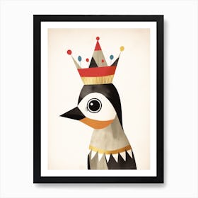 Little Woodpecker Wearing A Crown Art Print