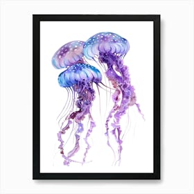 Watercolor Of Jellyfish Art Print