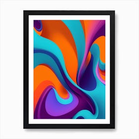 Abstract Colorful Waves Vertical Composition 101 Art Print