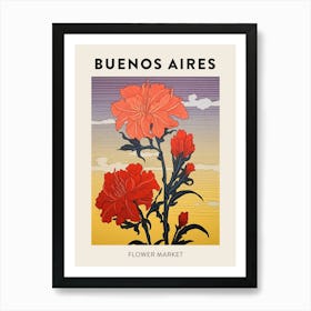 Buenos Aires Argentina Botanical Flower Market Poster Art Print