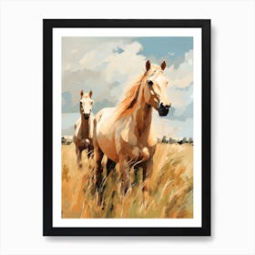 Horses Painting In Pampas Region, Argentina 2 Art Print