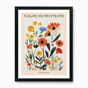 Spring Floral French Poster  Gaillardia 1 Art Print