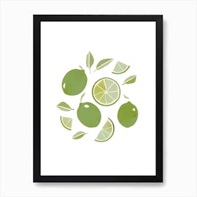 Lime Fruit Colourful Food Kitchen Green Art Nursery Wall Art Print