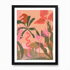 Sunbaked Pink Jungle Art Print