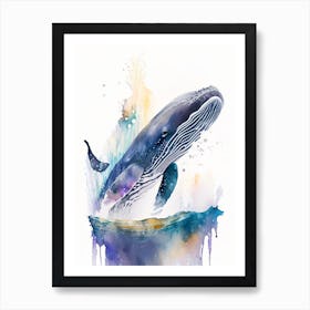Northern Right Whale Storybook Watercolour  (4) Art Print
