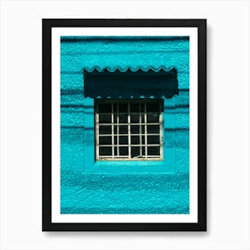 Window On A Blue Wall Art Print
