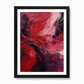 Red And Black Abstract Art Print