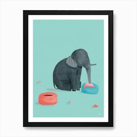 Elephant In A Tire Art Print