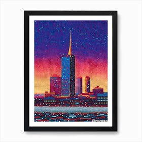 Oklahoma, City Us  Pointillism Art Print