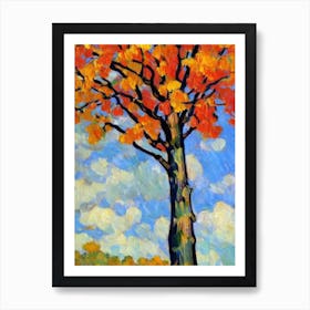 Largetooth Aspen tree Abstract Block Colour Art Print