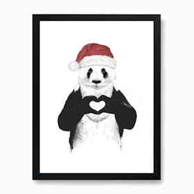 Santa Panda Art Print