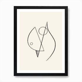 Birth Black & White Line Art Print