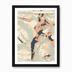 Yr Wyddfa Wales Snowdon Hillshade Map Art Print
