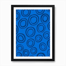 Abstract Blue Circles Art Print