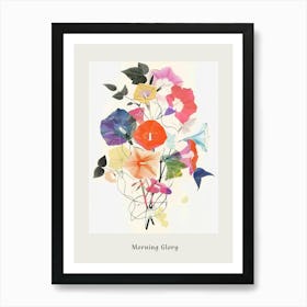 Morning Glory 3 Collage Flower Bouquet Poster Art Print