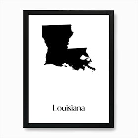 Louisiana Map Art Print