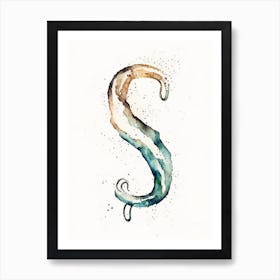 S  Letter, Alphabet Minimalist Watercolour 6 Art Print