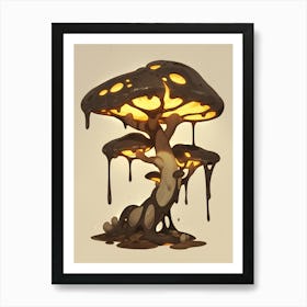 Dripping Mushroom Tree Art Print