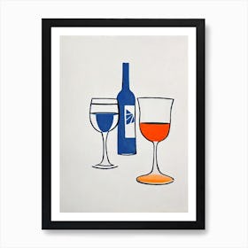 Aperol Spritz 1 Picasso Line Drawing Cocktail Poster Art Print