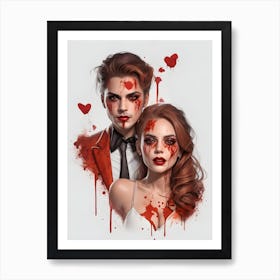 Vampire Couple Art Print