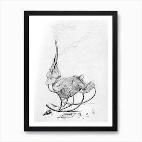 Elephant On Rocking Chair, Auguste Vimar Art Print