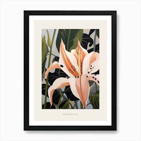 Flower Illustration Gloriosa Lily 1 Poster Art Print