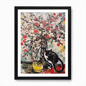 Apple With A Cat 2 Abstract Expressionism  Art Print