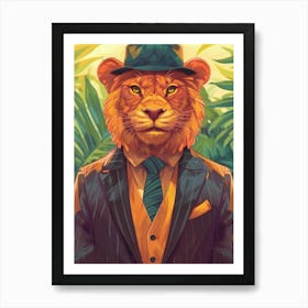 Lion In A Suit Art Print