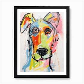 Abstract Graffiti Dog Portrait Art Print