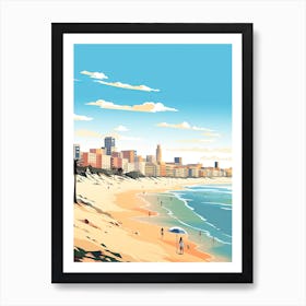Bondi Beach, Australia, Flat Illustration 4 Art Print