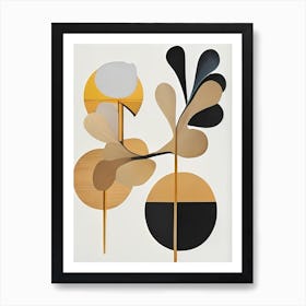 Gold And Black Abstract  Art Print