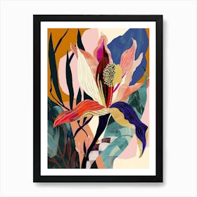 Colourful Flower Illustration Moonflower 1 Art Print