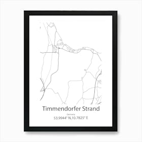 Timmendorfer Strand,Germany Minimalist Map Art Print