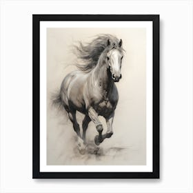 A Horse Painting In The Style Of Grisaille 1 Art Print
