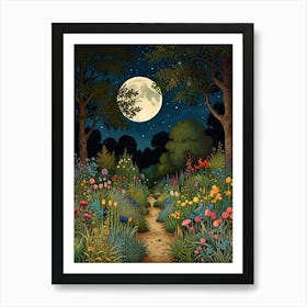 William Morris Night In The Garden Art Print