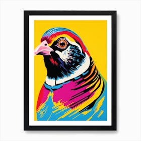 Andy Warhol Style Bird Partridge 2 Art Print