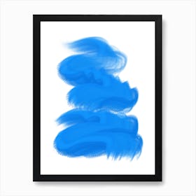 Blue Brushstrokes Art Print