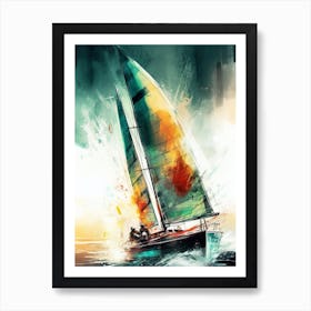 Sailboat In The Ocean 4 sport Art Print