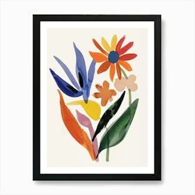 Painted Florals Bird Of Paradise 3 Art Print
