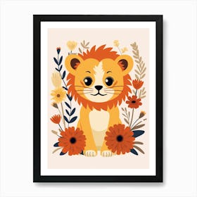 Baby Animal Illustration  Lion 2 Art Print