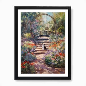 Painting Of A Cat In Brooklyn Botanic Garden, Usa In The Style Of Impressionism 03 Art Print