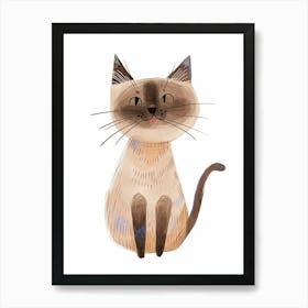 Tonkinese Cat Clipart Illustration 1 Art Print