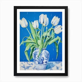 Flowers In A Vase Still Life Painting Tulips 1 Art Print