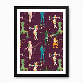 Fitness Purple Art Print