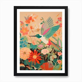 Maximalist Bird Painting Hummingbird 2 Art Print