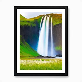 Skógafoss Waterfall, Iceland Majestic, Beautiful & Classic (1) Art Print