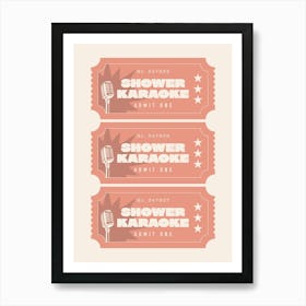 Shower Karaoke - Peach Bathroom Art Print