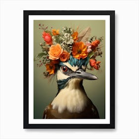 Bird With A Flower Crown Lark 3 Art Print