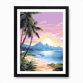 A Canvas Painting Of Matira Beach, Bora Bora 4 Art Print