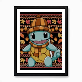 Fall Squirtle Sweater Art Print